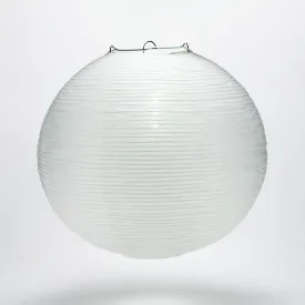 12" White Fine Line Premium Even Ribbing Paper Lantern, Extra Sturdy