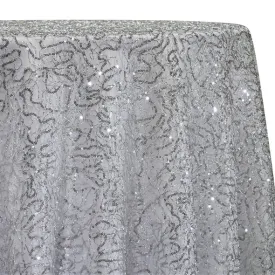 1pc - Bedazzle Table Linen 90"x132" Banquet - Silver and White