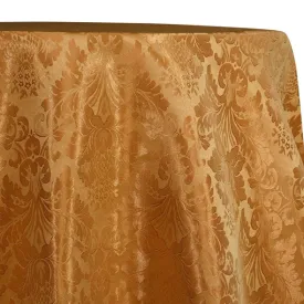 1pc - Damask Poly Table Linen 126" Round - Gold 1326