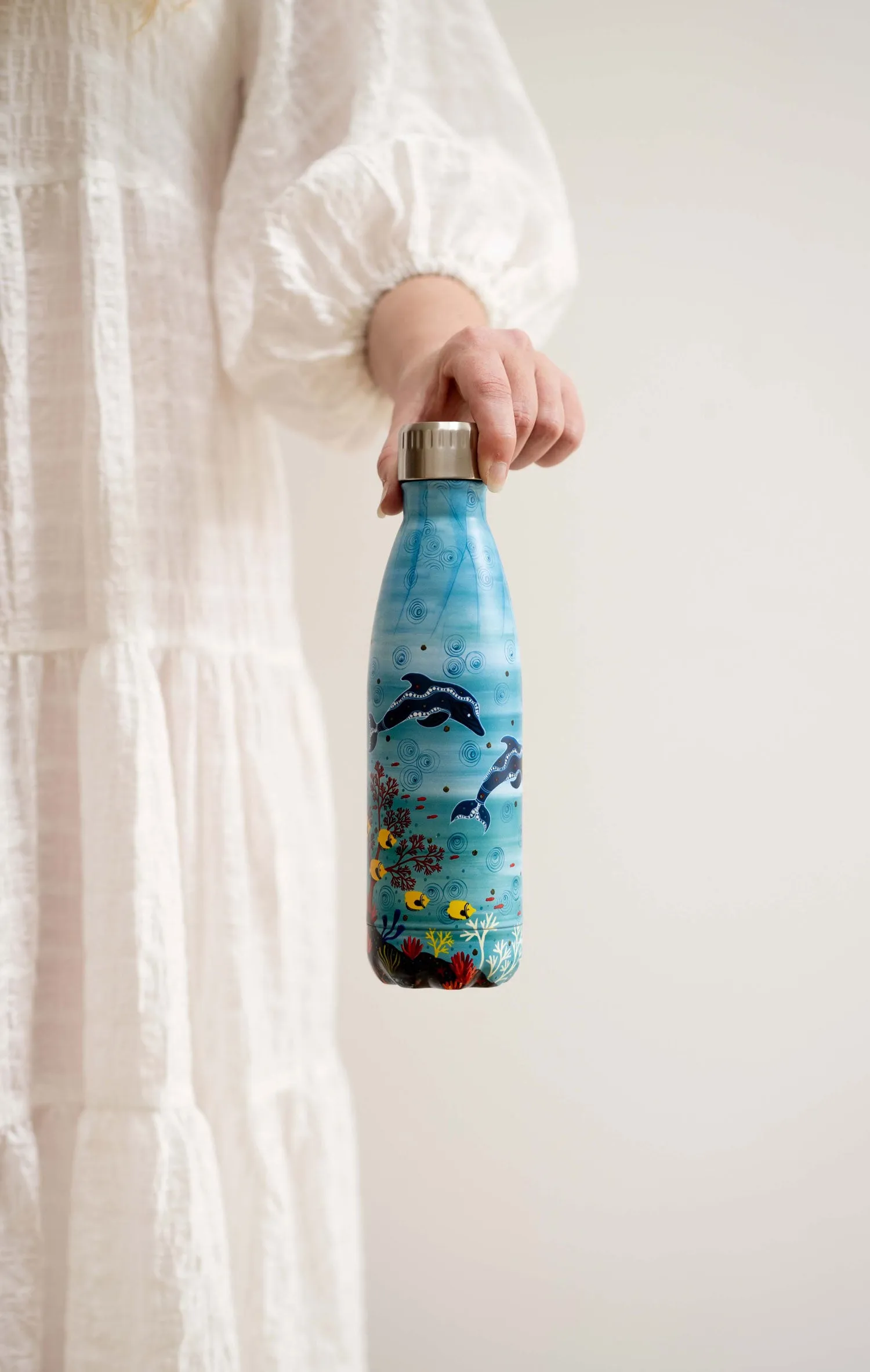 Aboriginal Dolphin Stainless Steel Water Bottle