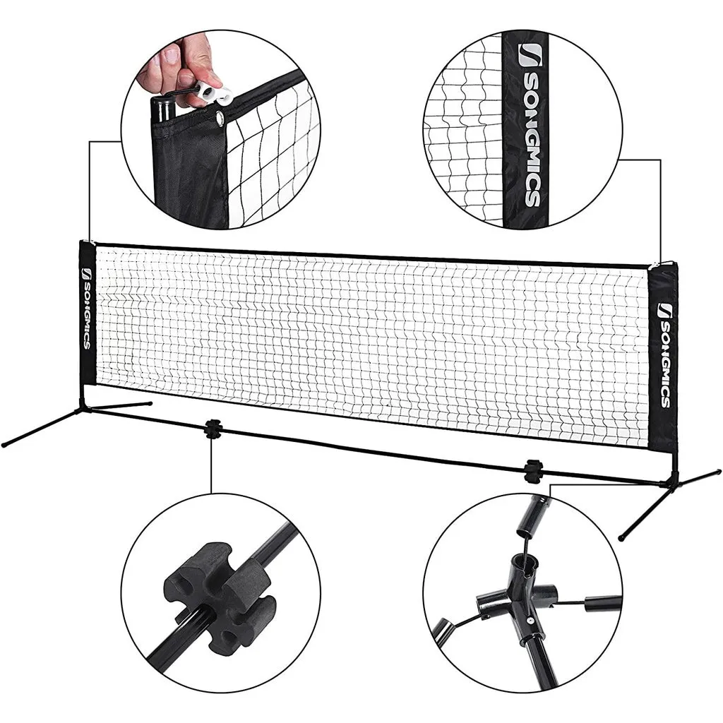 Adjustable Height Portable Badminton Tennis Net Set, 4m - SONGMICS