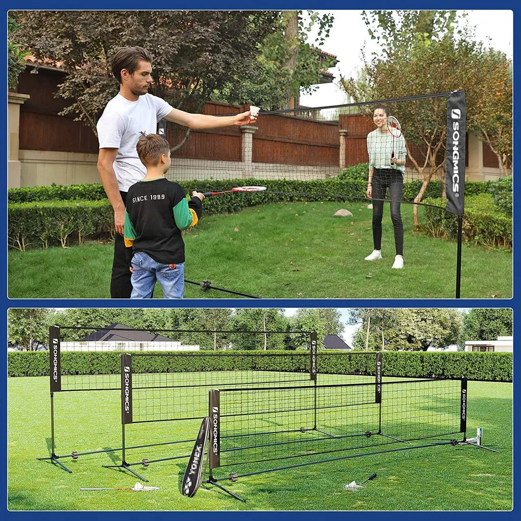 Adjustable Height Portable Badminton Tennis Net Set, 4m - SONGMICS