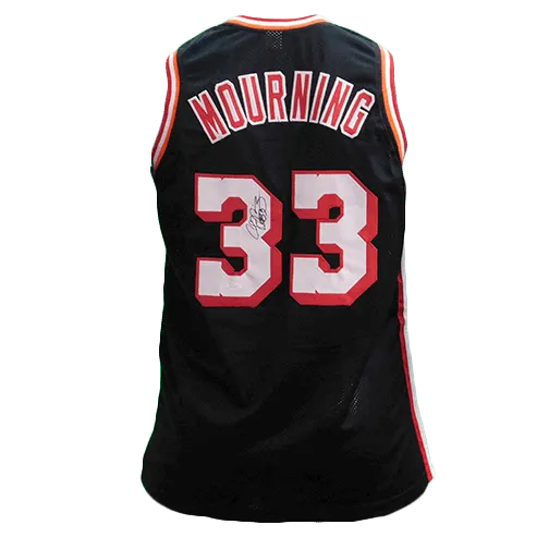 Alonzo Mourning Autographed Miami Basketball Jersey Black (JSA)