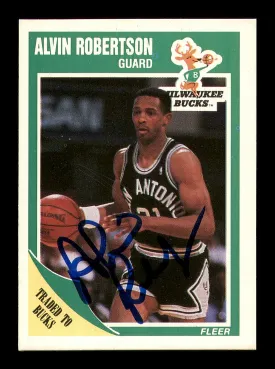 Alvin Robertson Autographed 1989-90 Fleer Card #90 Milwaukee Bucks SKU #183201