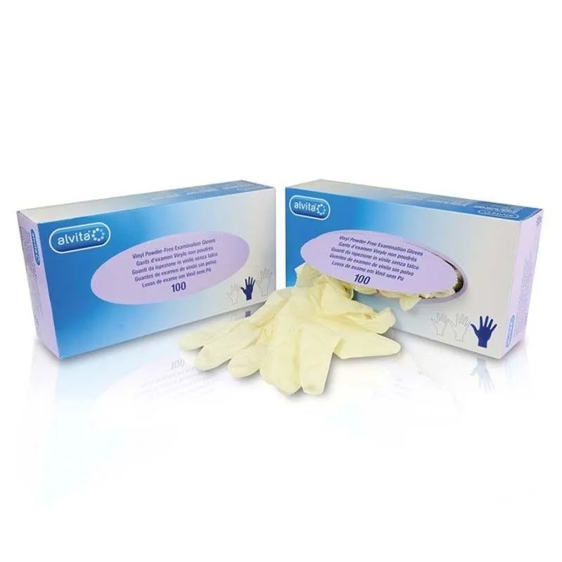 Alvita / Unicare / Mckinnon Vinyl Powder Free Gloves Large x 100