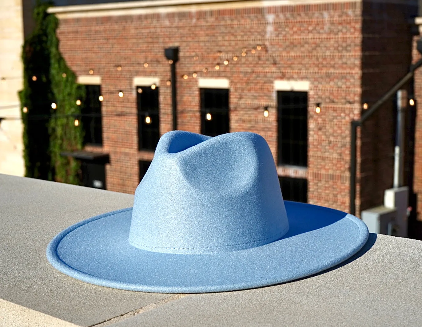 Atlanta Wide Brim Fedora - Light Blue