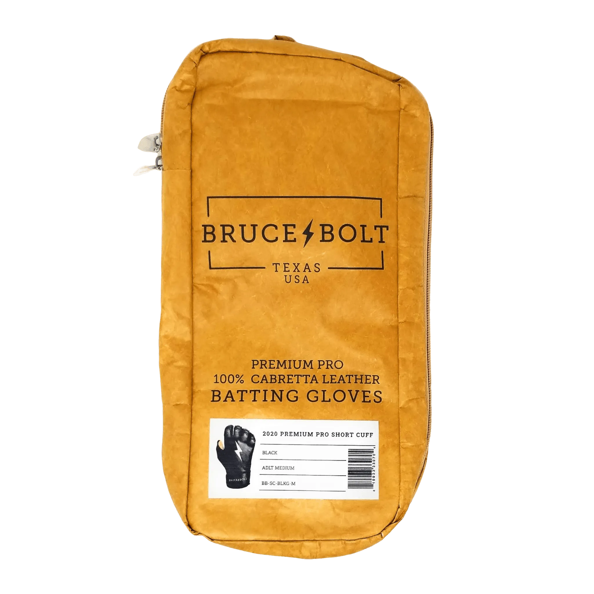 Bruce Bolt PREMIUM PRO Short Cuff Batting Gloves: Black