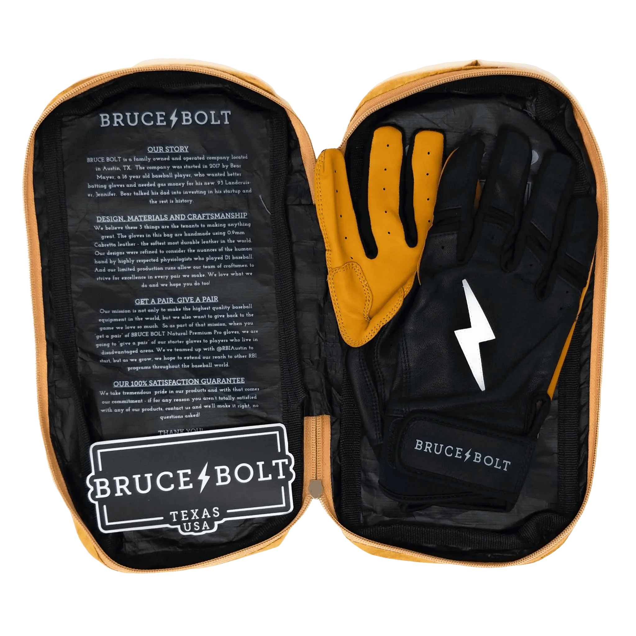 Bruce Bolt PREMIUM PRO Short Cuff Batting Gloves: Black