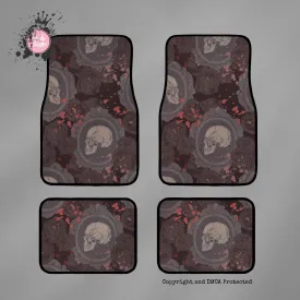 Cameo Skull and Dark Rose Car Mats