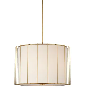 Carousel Large Drum Lantern, Soft Brass