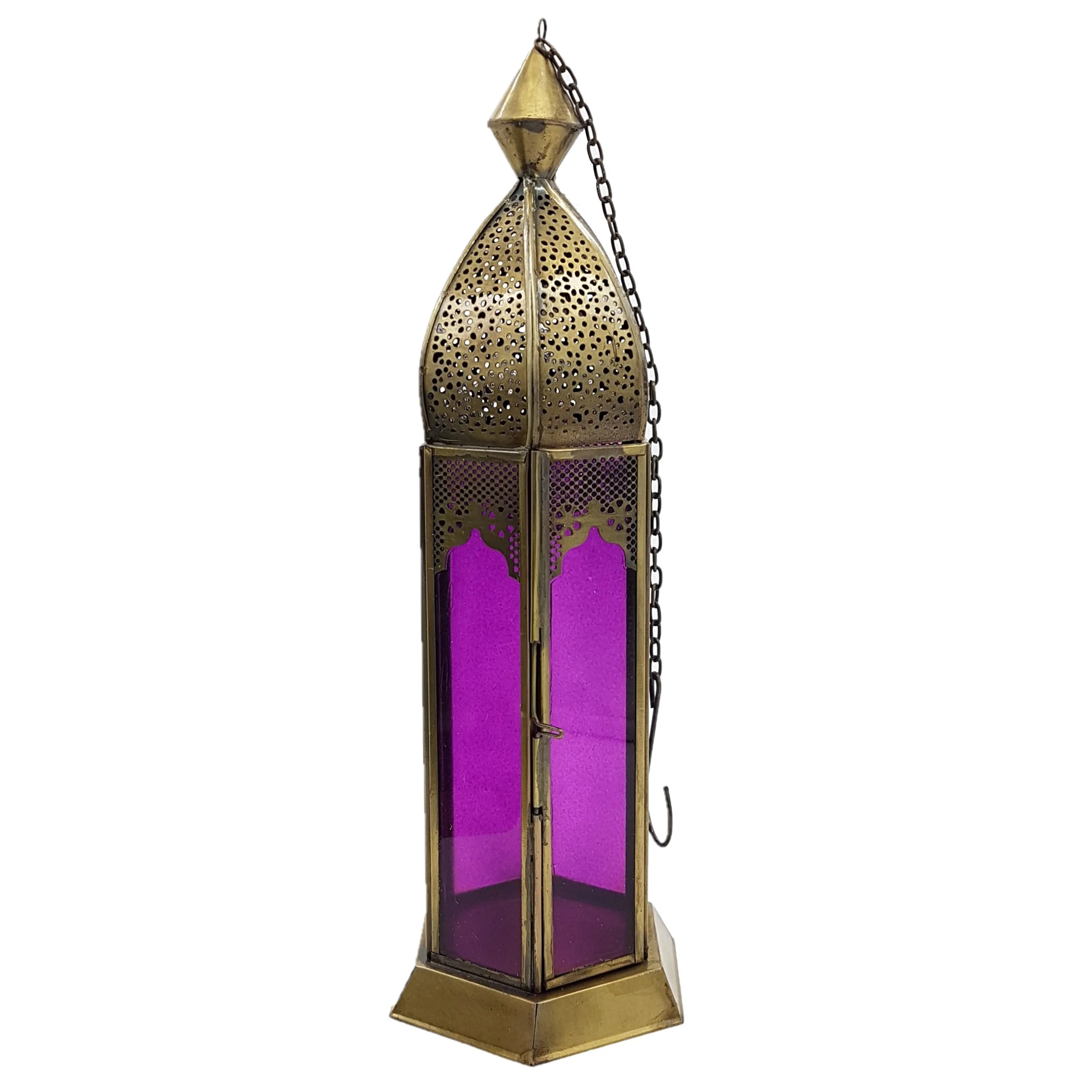 Coloured Glass Tealight Lantern - Choice of Colours & Sizes