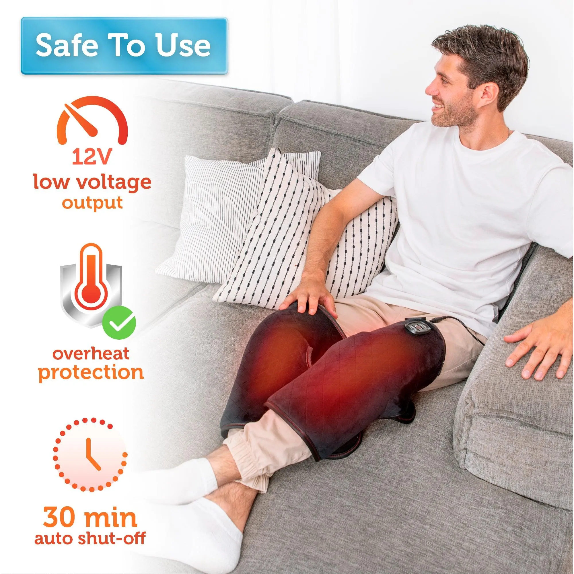 Comfier Heated Knee Brace Wrap with Massage,Vibration Knee Massager with Heat - 5701