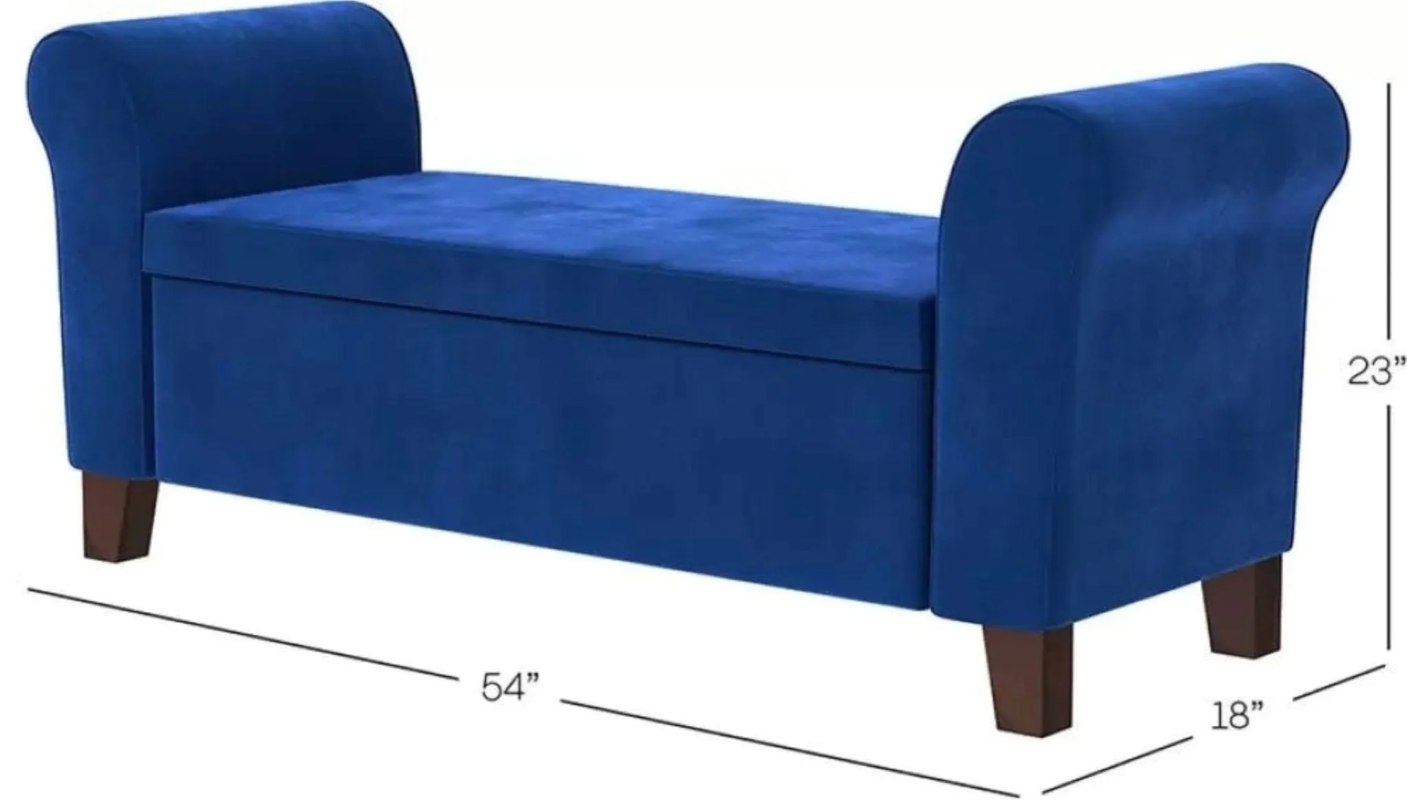 Crystal 2 Seater Upholstered Storage Bench