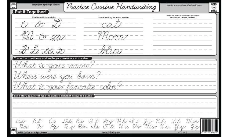 Cursive Writing Placemat