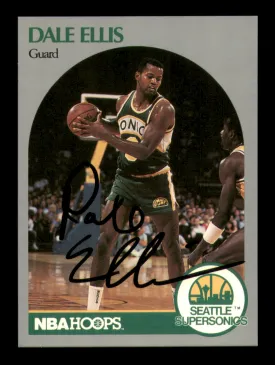 Dale Ellis Autographed 1990-91 Hoops Card #277 Seattle Supersonics SKU #219219