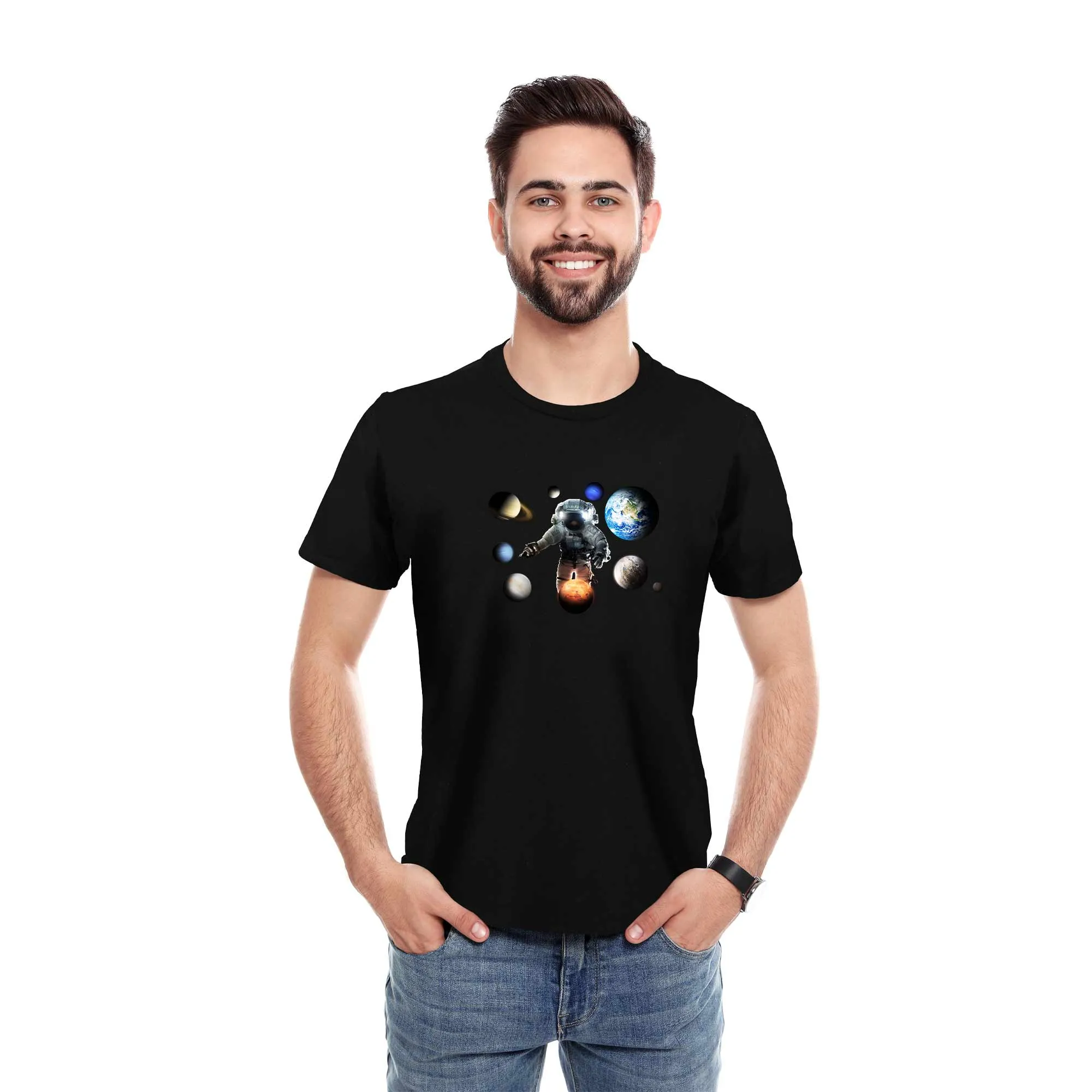 Dalix Planets Graphic T-Shirt