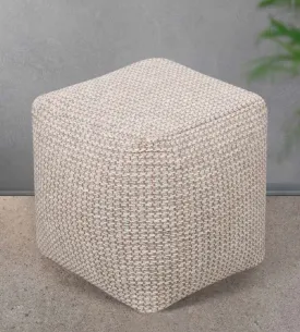 Elkader-II Pouf Ivory 40 x 40 x 40 CM