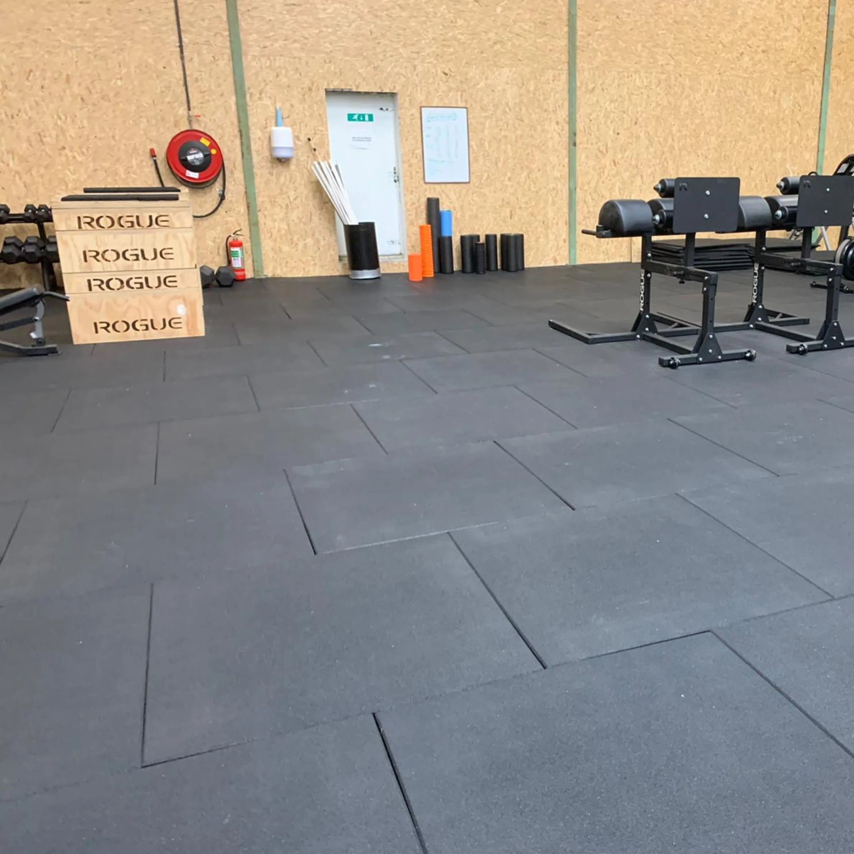 Flatline Pro Black Rubber Gym Flooring 1m x 1m x 30mm Cannons UK