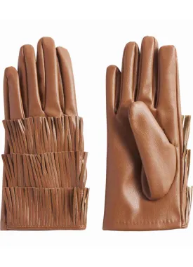 Fringe Glove in Tan by Mud Pie