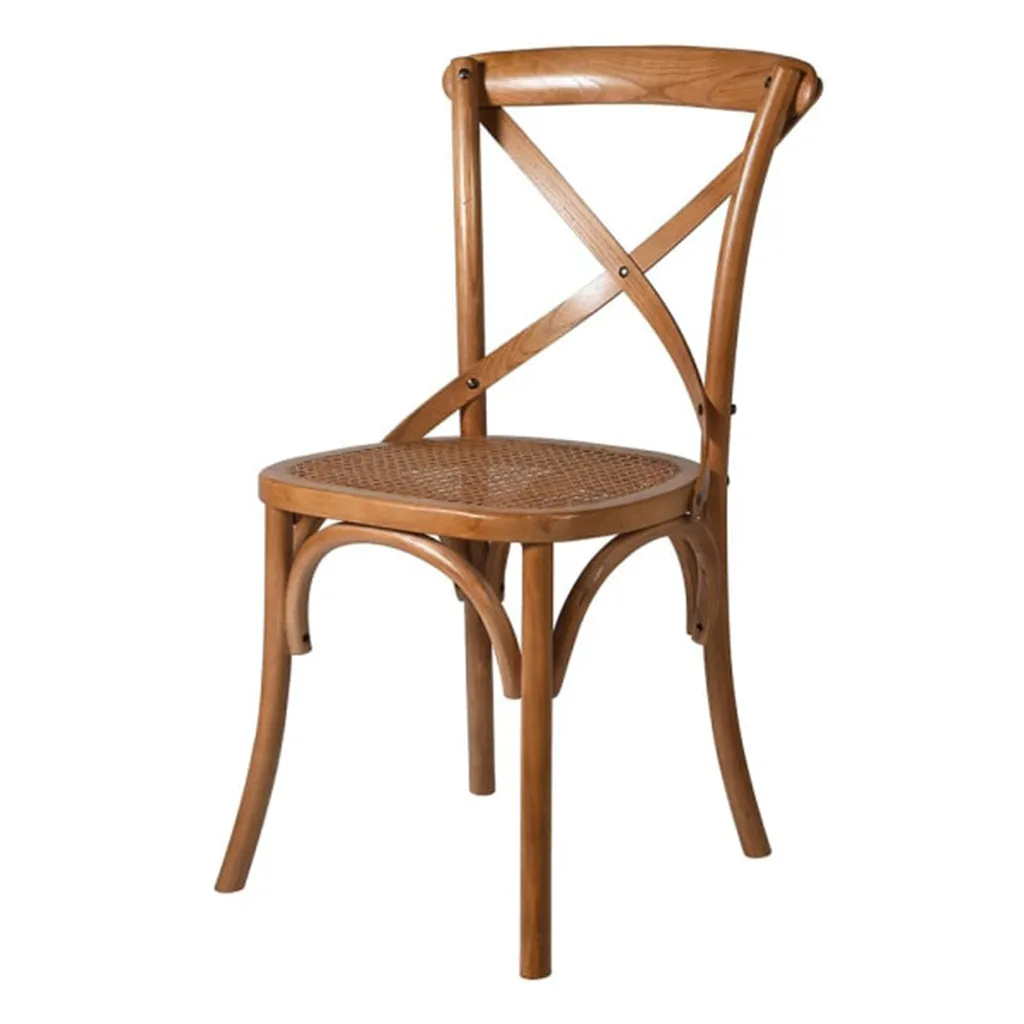 Gainsborough Brown X-back Dining Chair with Rattan Seat