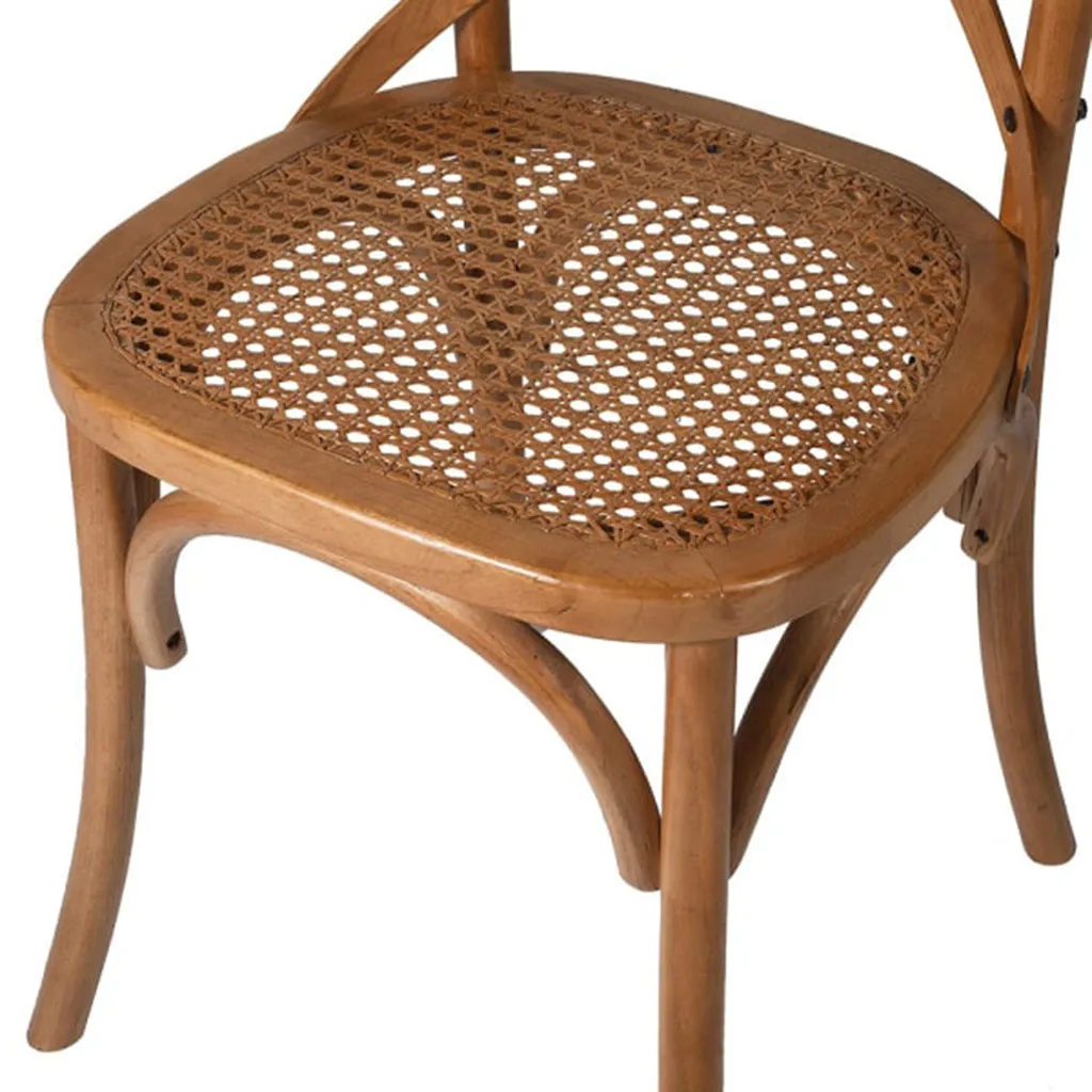 Gainsborough Brown X-back Dining Chair with Rattan Seat