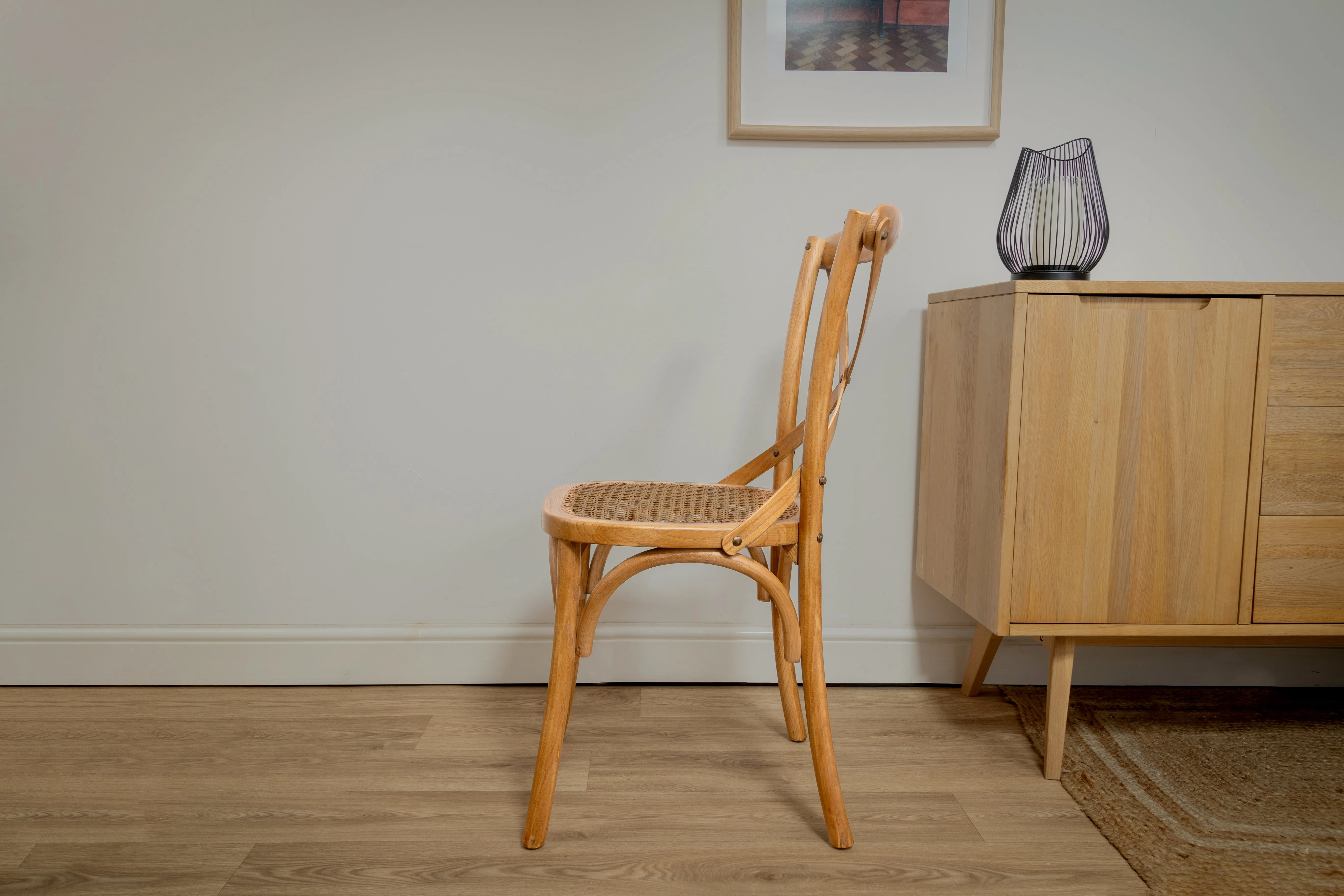 Gainsborough Brown X-back Dining Chair with Rattan Seat