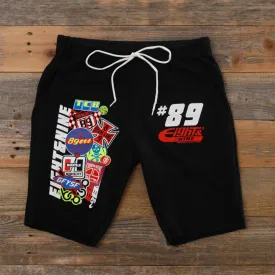 Garage Built Cut Off Terry Shorts Black