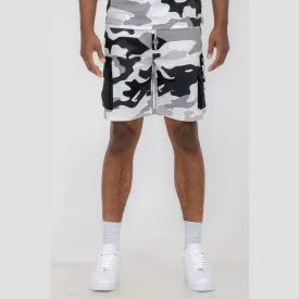 Grey Full Camo Toggle Shorts