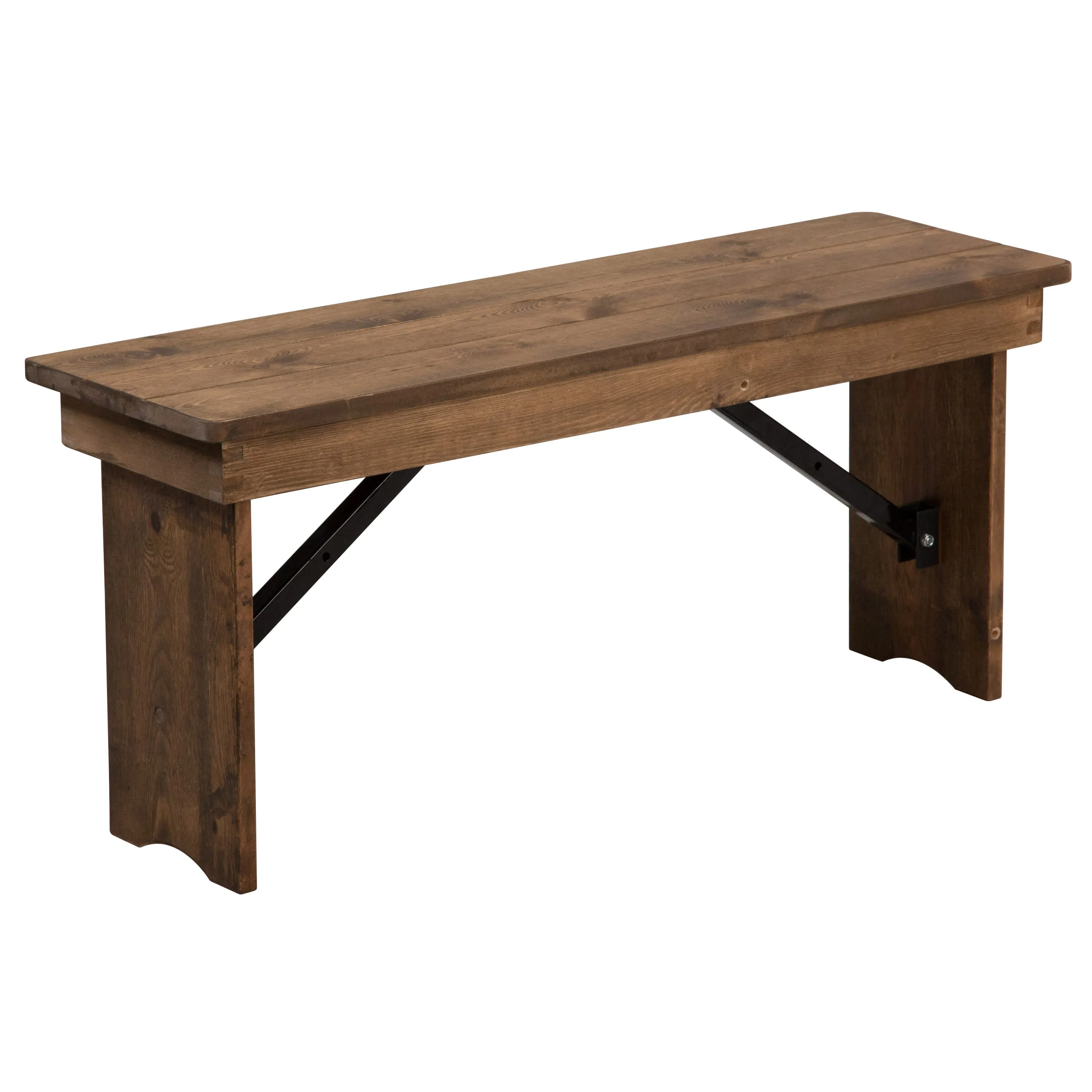 HERCULES Series 40" x 12" Solid Pine Folding Farm Bench