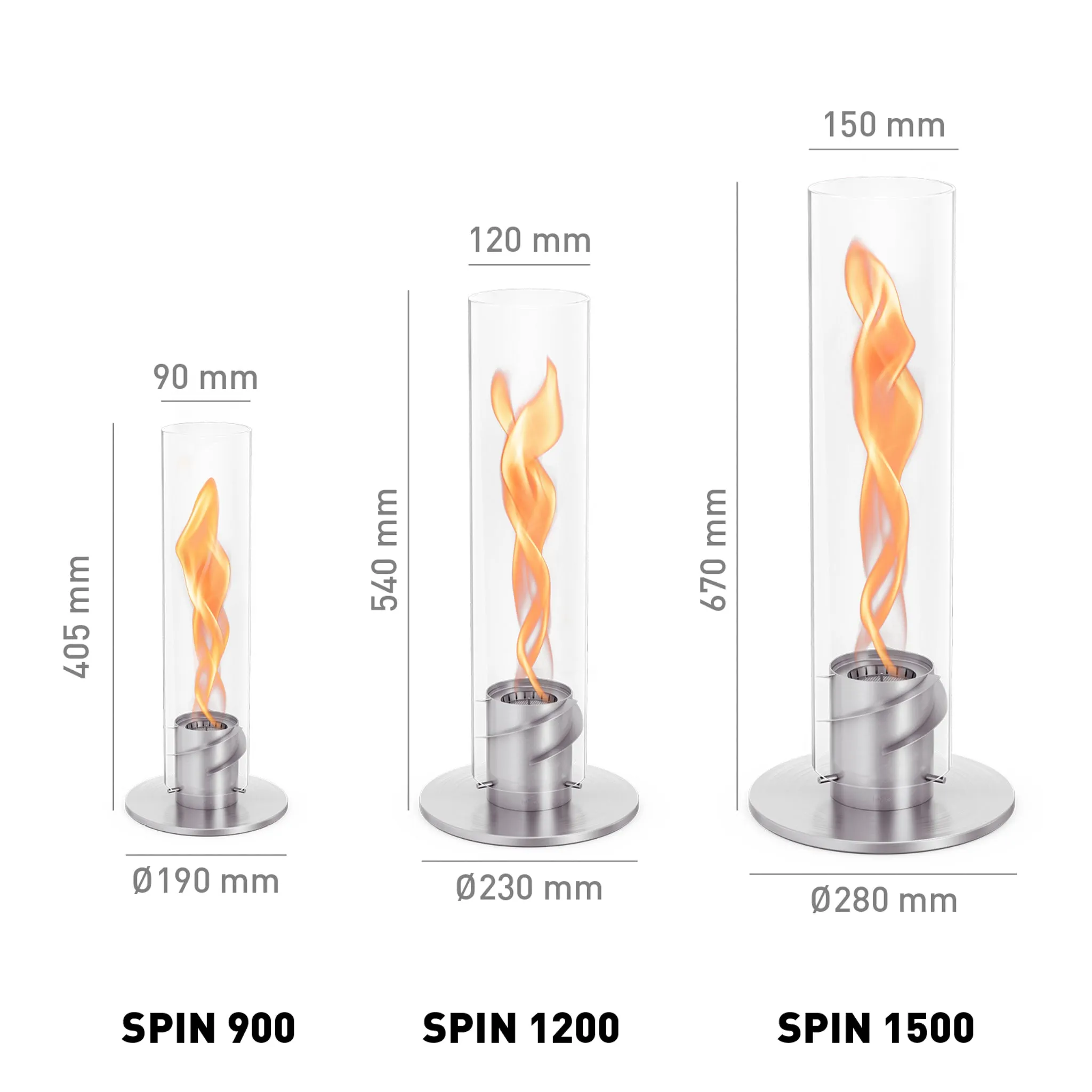 Höfats SPIN 1500 Tabletop Fireplace Silver