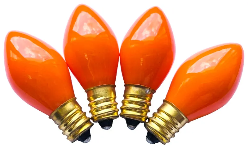 Hometown Holidays 16250 Light Bulb, 5 W, Candelabra Lamp Base, Incandescent Lamp, Ceramic Orange Light :PK 4: QUANTITY: 25