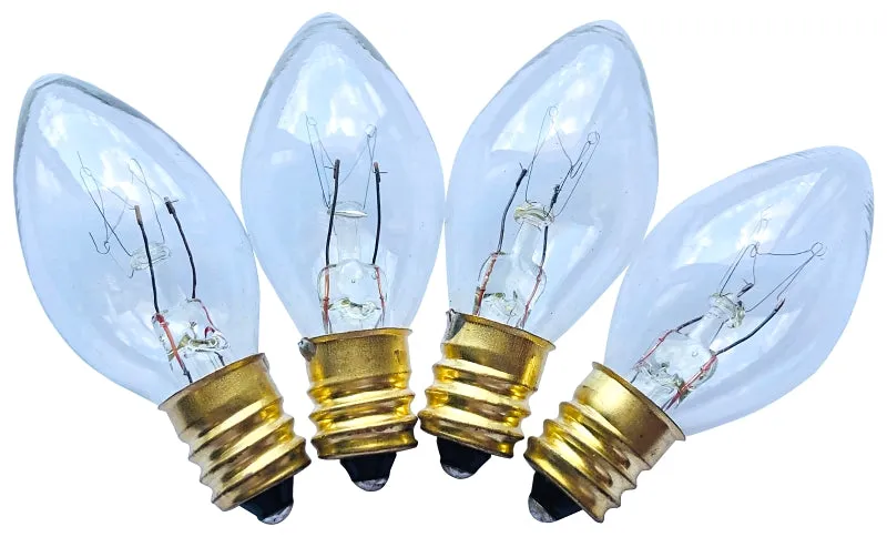 Hometown Holidays 16280 Light Bulb, 5 W, Candelabra Lamp Base, Incandescent Lamp, Clear Light, 3000 hr Average Life :PK 4: QUANTITY: 25