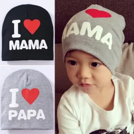 I Love MAMA/PAPA Kids Hats