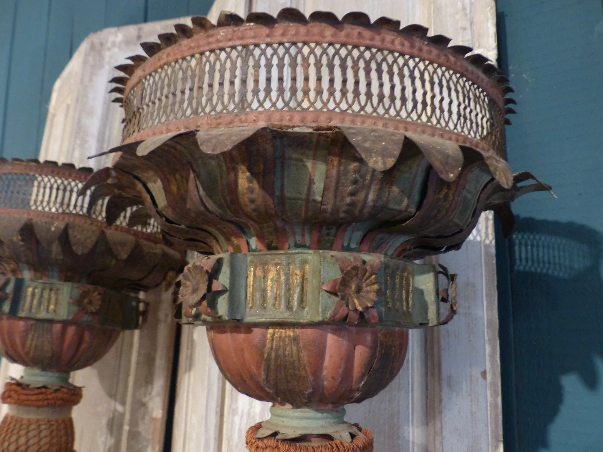 Italian processional lanterns with original ‘passementerie’