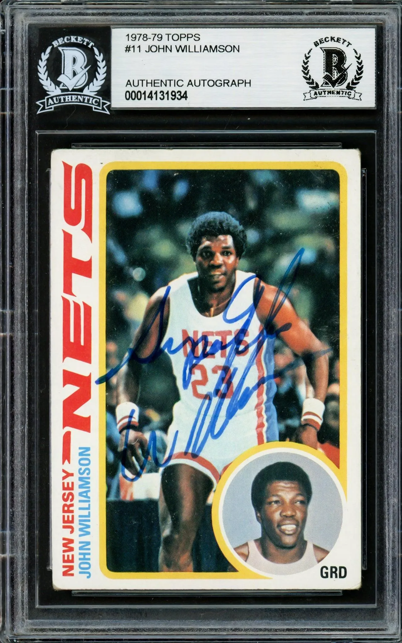 John Williamson Autographed 1978-79 Topps Card #11 New Jersey Nets Full Name Beckett BAS #14131934