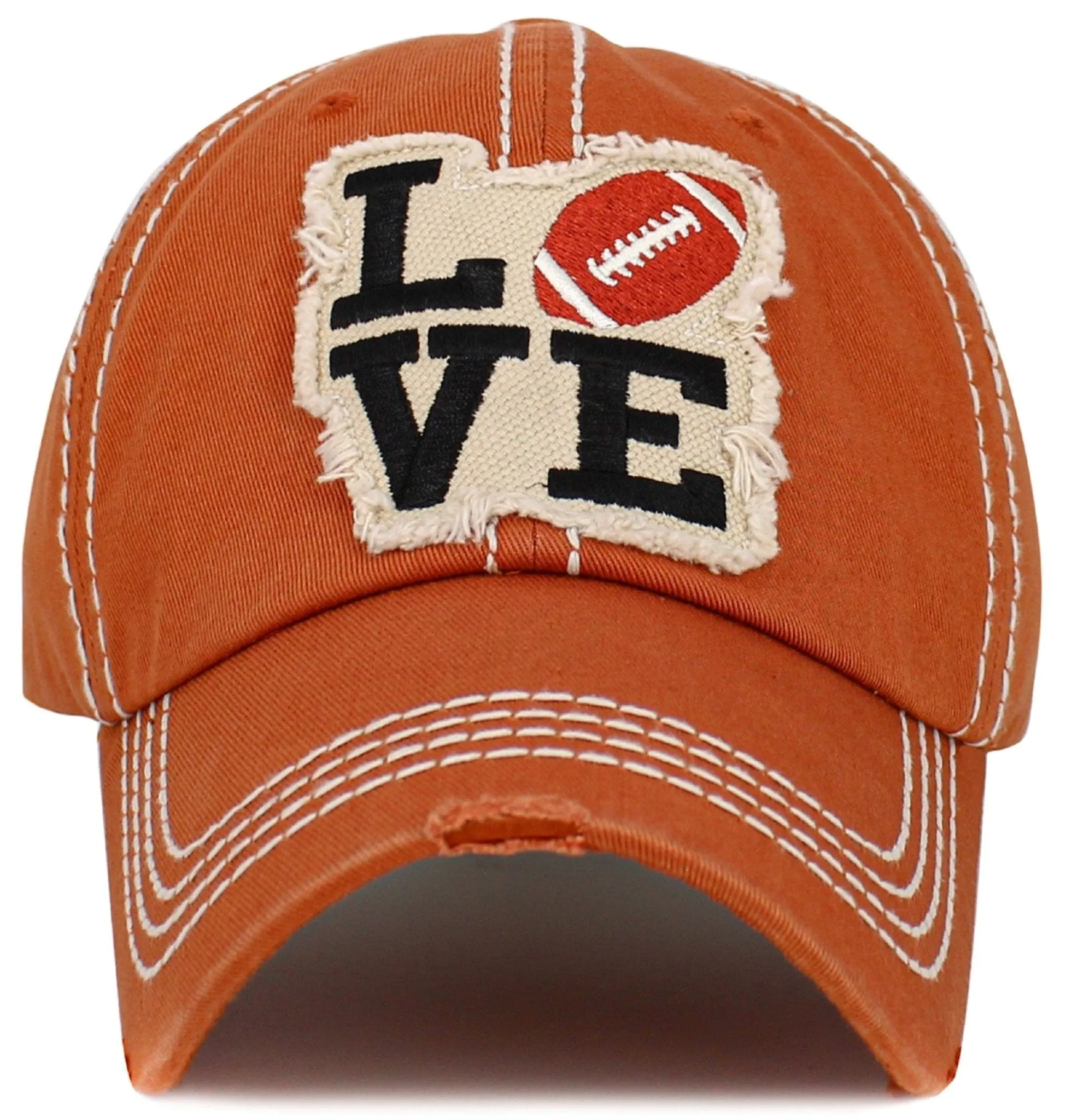 KBV1541 Love Football Washed Vintage Cap