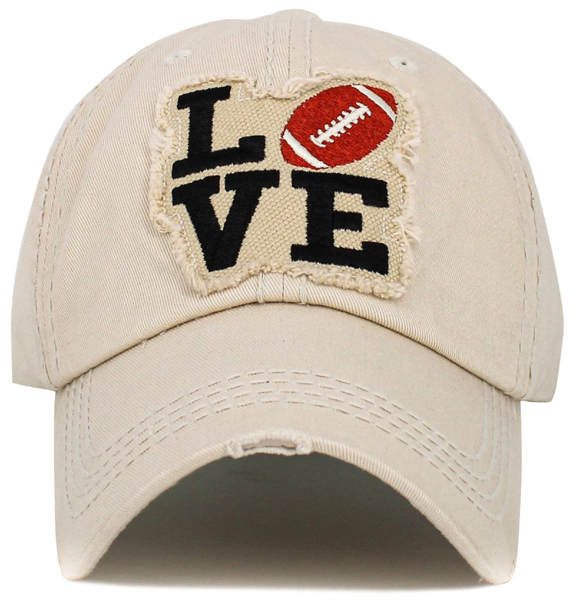 KBV1541 Love Football Washed Vintage Cap