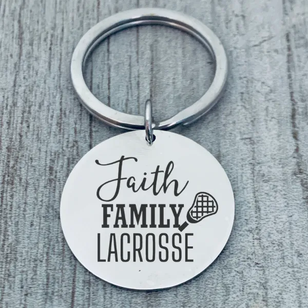 Lacrosse Keychain - Faith Family Lacrosse