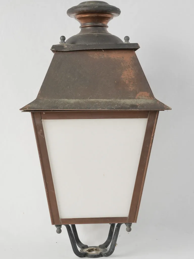 Large vintage copper street lantern - lamp post 28¼" x 15"