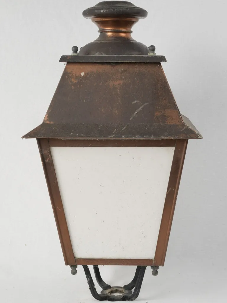 Large vintage copper street lantern - lamp post 28¼" x 15"