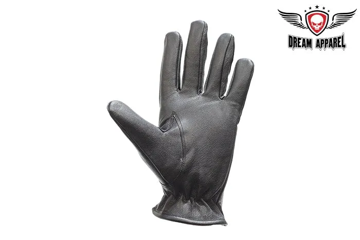 Leather Driving Gloves With Zipper & No Lining