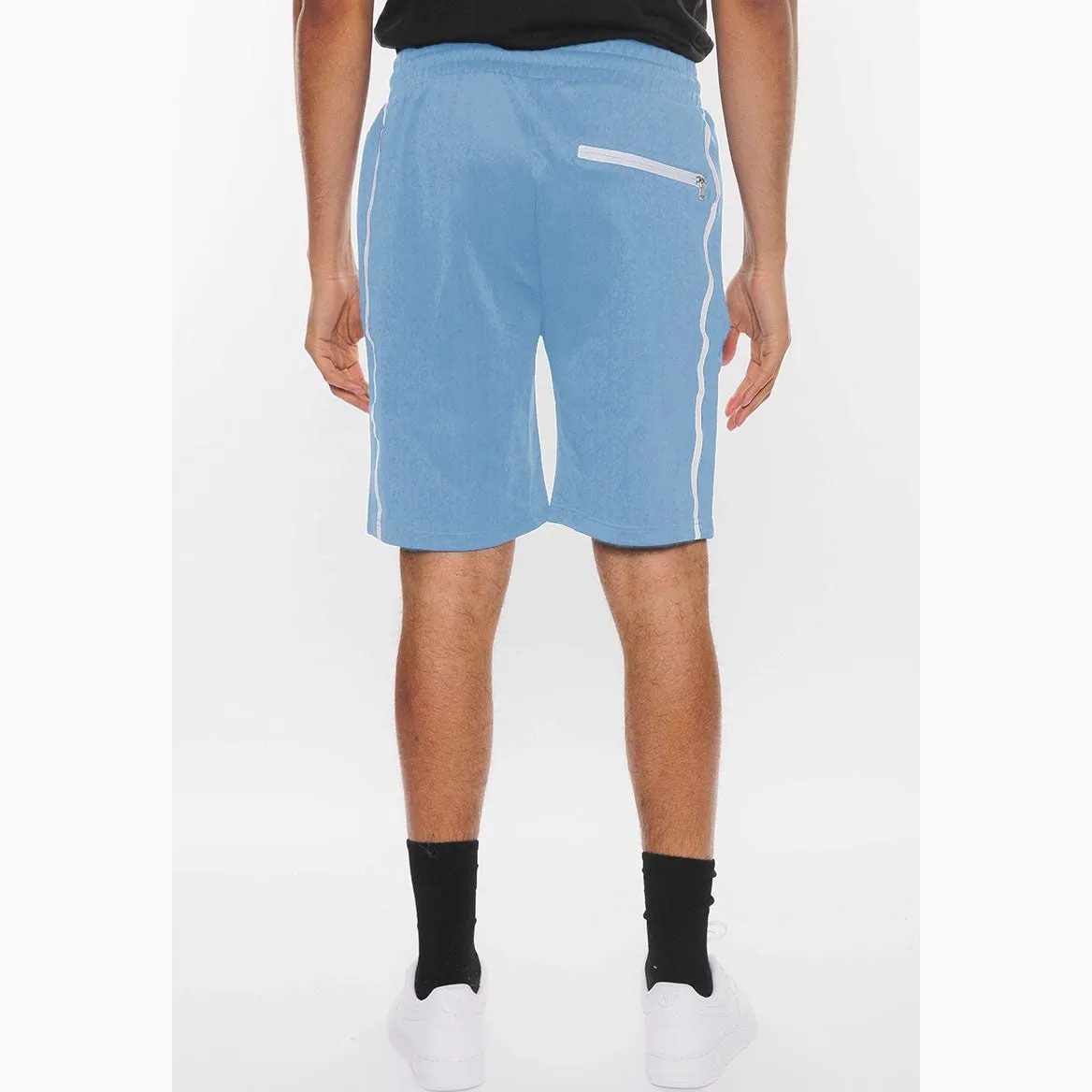 Light Blue Solid Athlete Tape Shorts