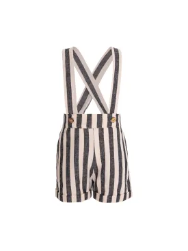 LOUIS PANTS WITH SUSPENDERS-GREY AND BEIGE STRIPES