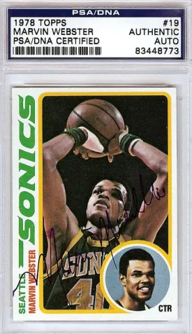 Marvin Webster Autographed 1978 Topps Card #19 Seattle Sonics PSA/DNA #83448773