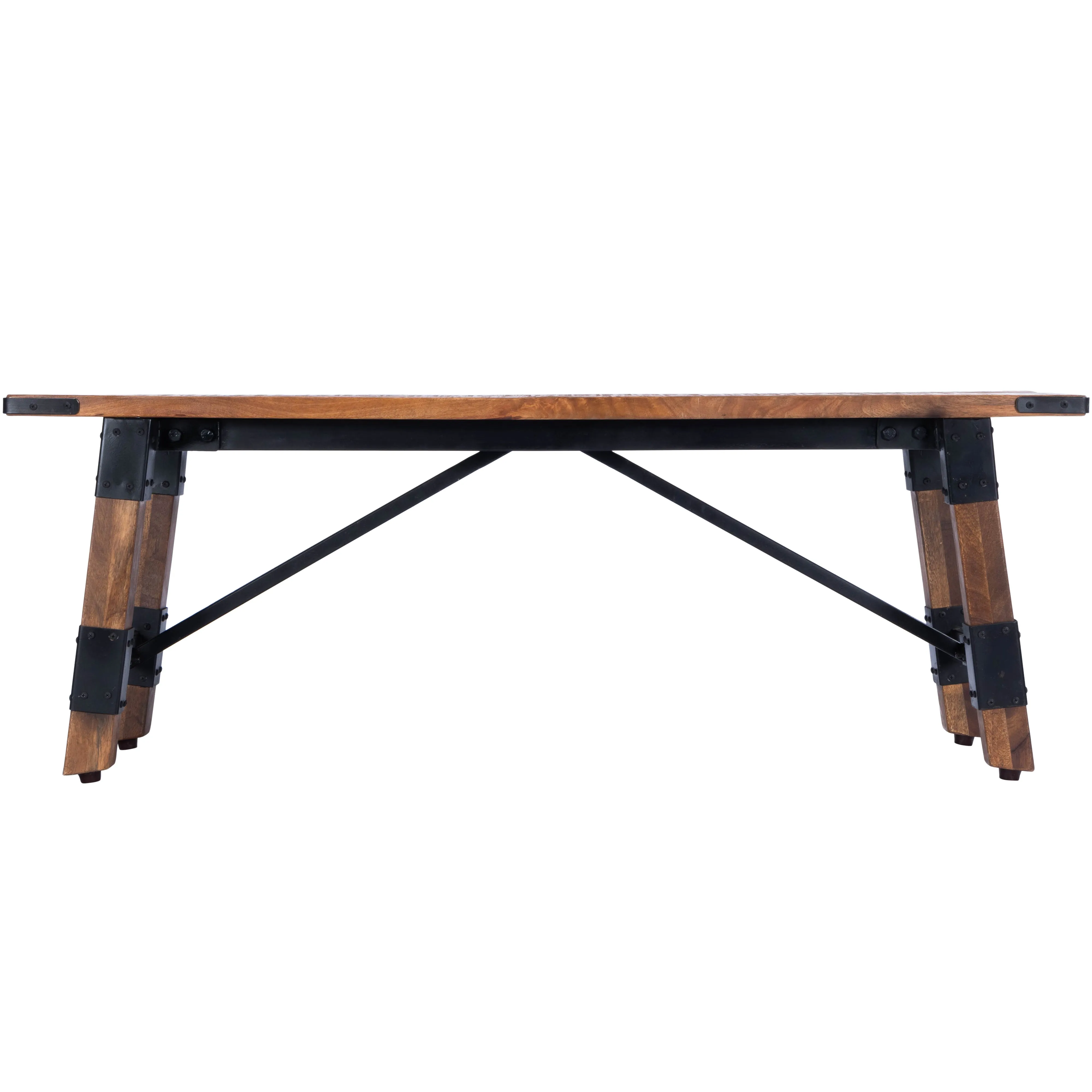 Mountain Lodge Wood & Metal 51"W Bench in Natural Wood  5478330