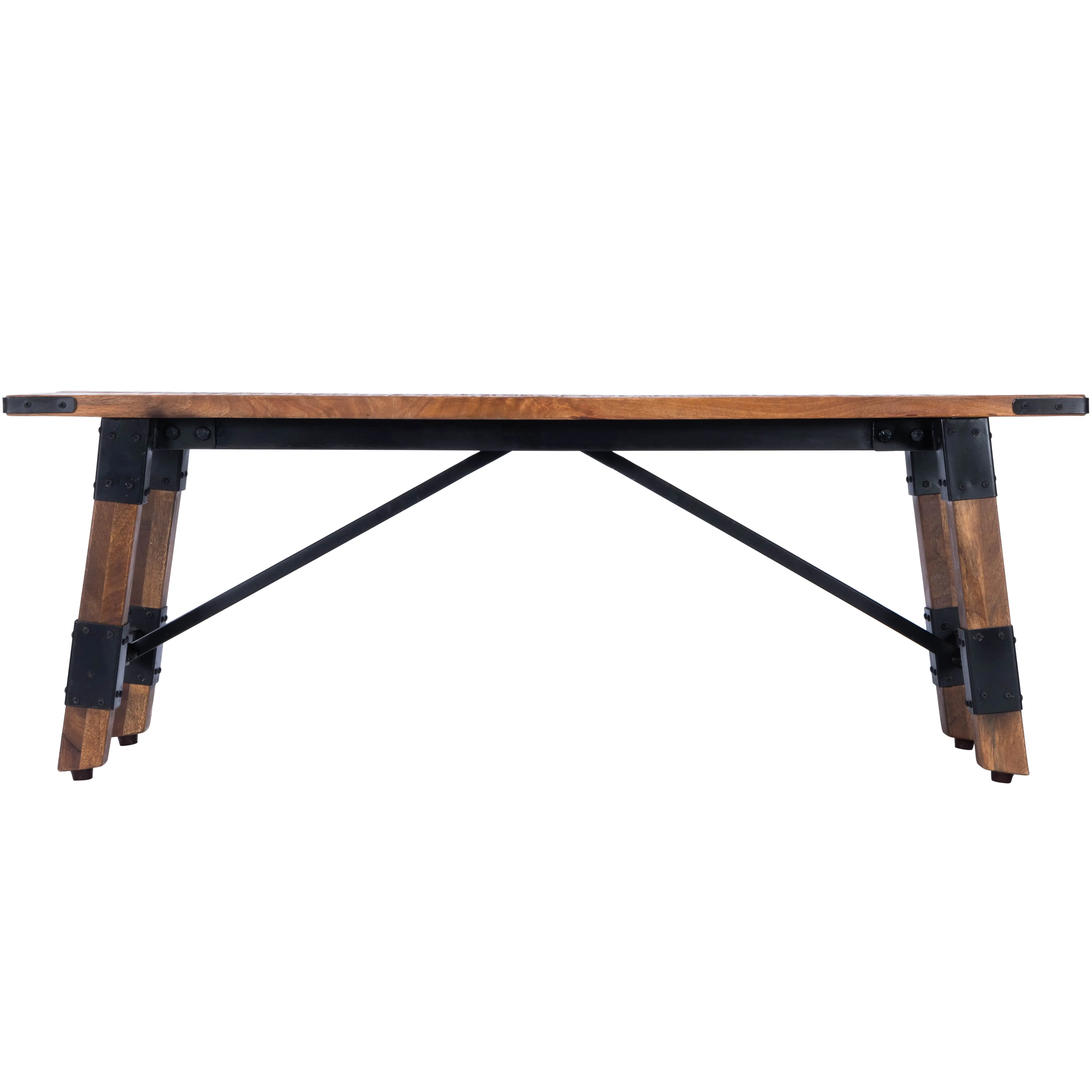 Mountain Lodge Wood & Metal 51"W Bench in Natural Wood  5478330