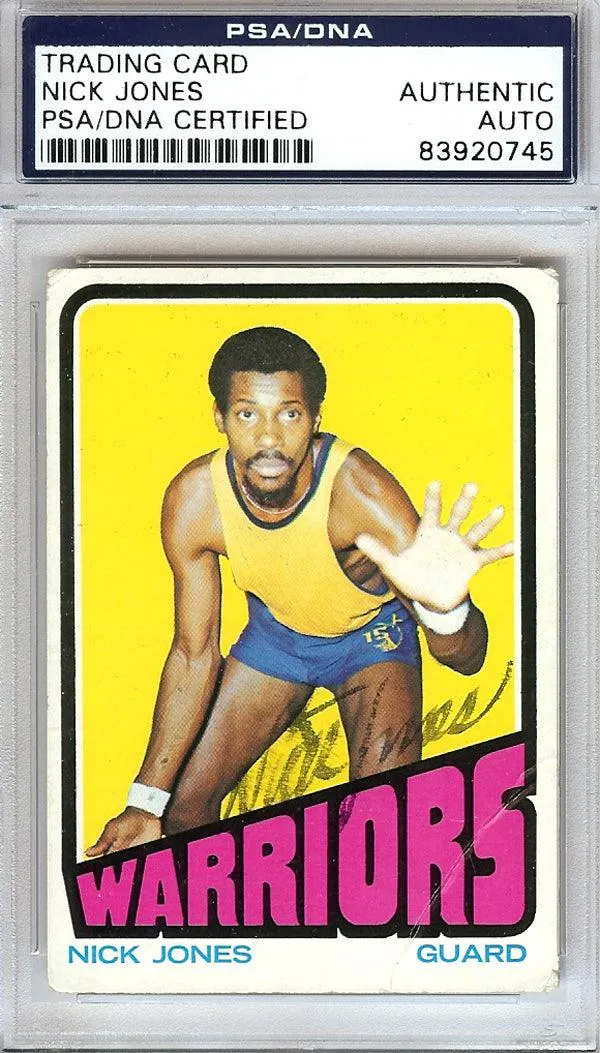 Nick Jones Autographed 1972 Topps Card #58 Golden State Warriors PSA/DNA #83920745