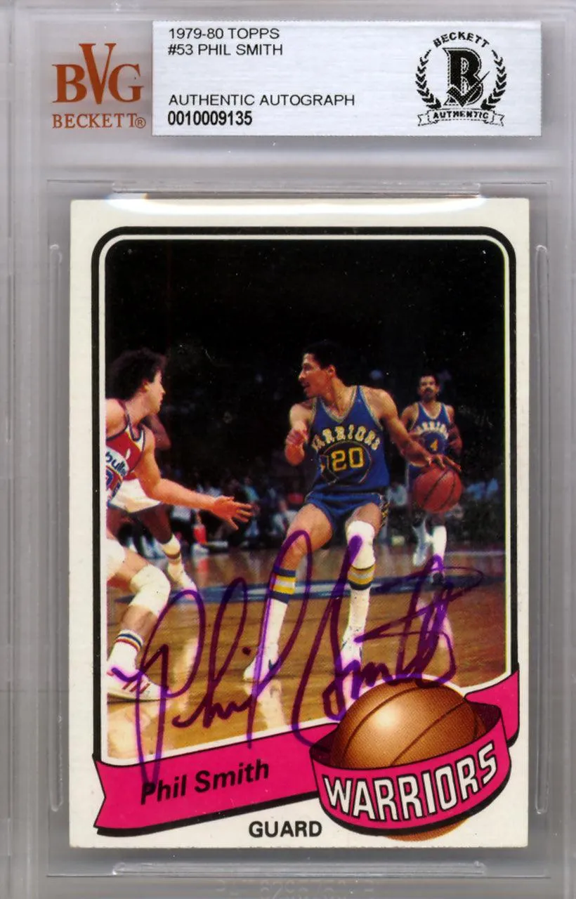 Phil Smith Autographed 1979 Topps Card #53 Golden State Warriors Beckett BAS #10009135