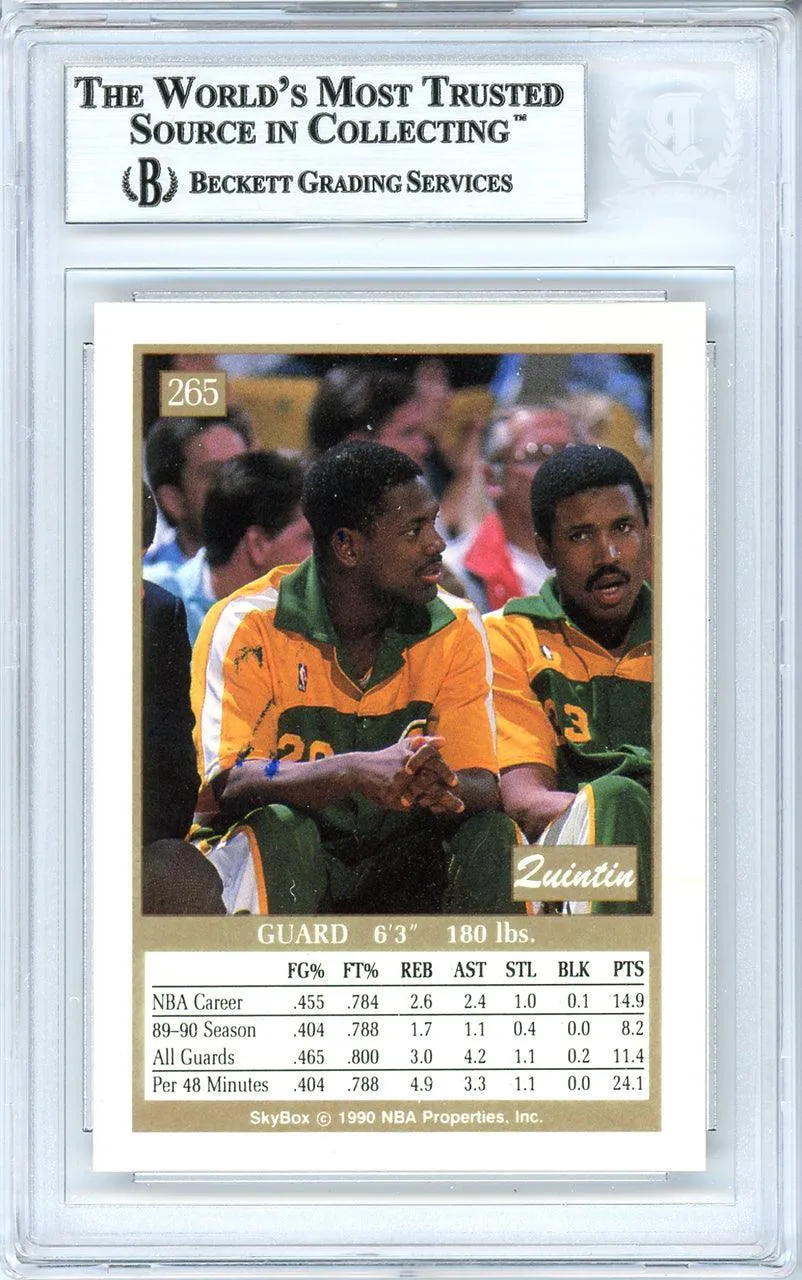 Quintin Dailey Autographed 1990-91 Skybox Card #265 Seattle Super Sonics Beckett BAS #10739340