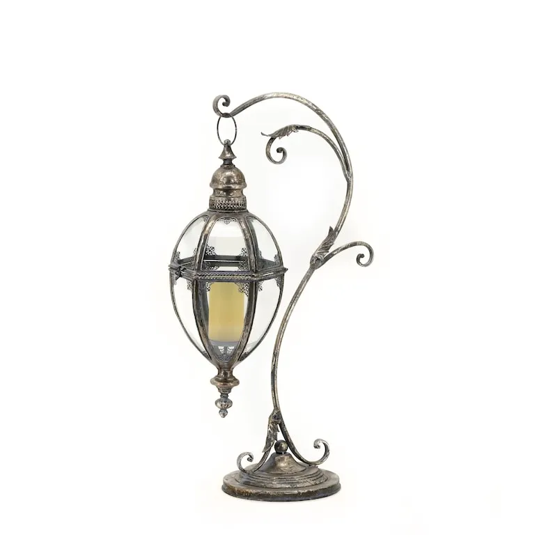 "Ophelia" Victorian Hanging Lantern with Ornate Stand